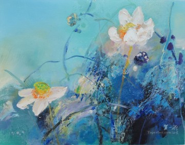 the fun of lotus modern flowers Oil Paintings